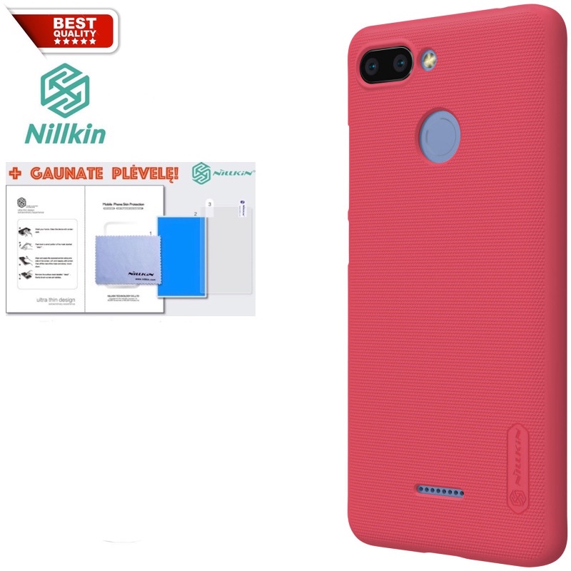 Raudonas shield idėklas + plėvelė (REDMI 6) Raudonas shield idėklas + plėvelė (REDMI 6)